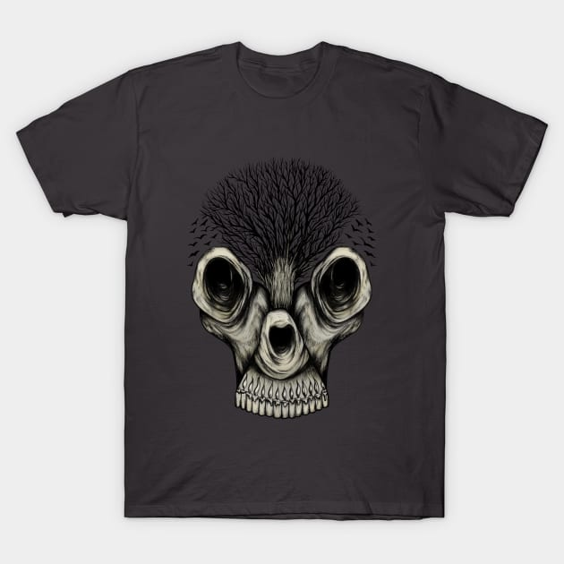 Skull Illusion T-Shirt by shaireproductions